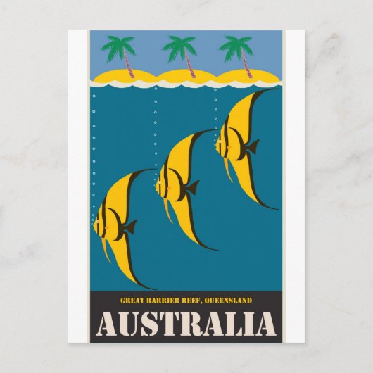 Australien Ocean Sea Fish Vintage Reise Postkarte (Vorderseite)