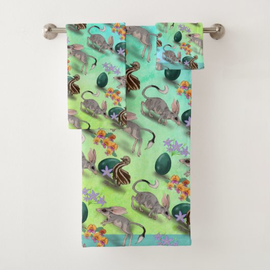 Australien Osterbilby mit Emu & Egg Badhandtuch Set (Insitu)