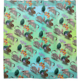 Australien Osterbilby mit Emu & Egg Duschvorhang