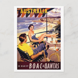 Australien, Paare genießen auf Terrasse, Vintage R Postkarte