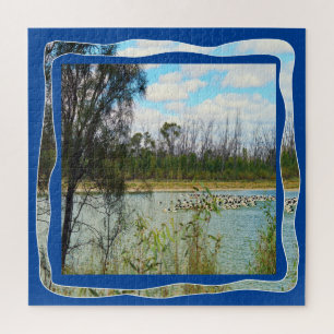 Australien Pelican Flock River Murray Puzzle