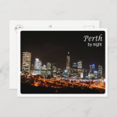 Australien - Perth - By Night - Postkarte (Vorne/Hinten)
