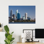 Australien, Perth, City Skyline aus Swan River Poster (Heimbüro)