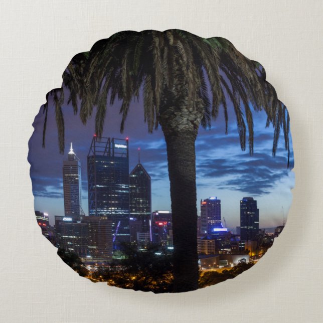 Australien, Perth, City Skyline von Kings Park 2 Rundes Kissen (Vorderseite)