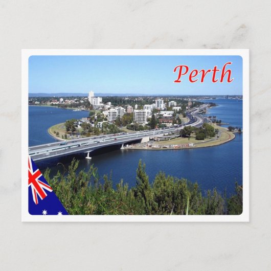 Australien - Perth - Skyline - Postkarte (Vorderseite)