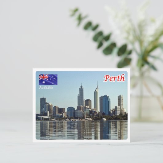 Australien - Perth - Skyline - Postkarte (Stehend Vorderseite)