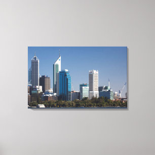 Australien, Perth, Stadt-Skyline vom Swan River Leinwanddruck