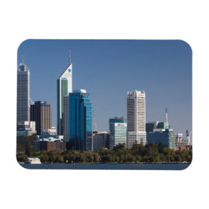 Australien, Perth, Stadt-Skyline vom Swan River Magnet