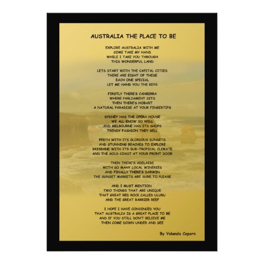 Australien - Platz für die Erweiterung des Fotos Fotodruck (Vorne)