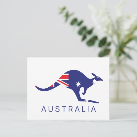 Australien Postkarten Kangaroo Flag Classic (Stehend Vorderseite)