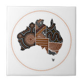 Australien punktierte Karte Fliese (Vorderseite)