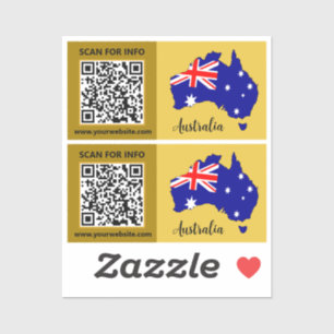 Australien QR-Code-Aufkleber, moderne australische Aufkleber