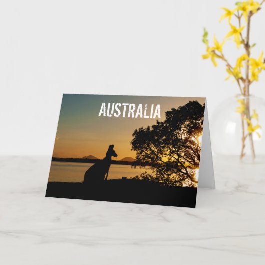 Australien Queensland Mountains Kangaroo Sunset Karte (Gelbe Blume)