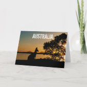 Australien Queensland Mountains Kangaroo Sunset Karte (Vorderseite)