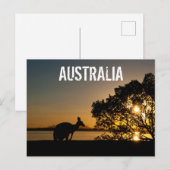 Australien Queensland Mountains Kangaroo Sunset Postkarte (Vorne/Hinten)