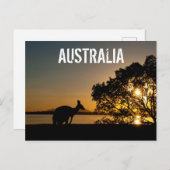 Australien Queensland Mountains Kangaroo Sunset Postkarte (Vorne/Hinten)
