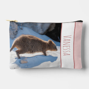 Australien Quokka auf Beach Pink Girls Custom Zubehörtasche