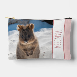 Australien Quokka auf Beach Pink Girls Custom Zubehörtasche