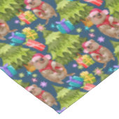 Australien Quokka Blue Christmas Tischdecke (Schrägansicht)