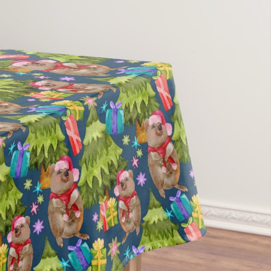 Australien Quokka Blue Christmas Tischdecke (Beispiel)