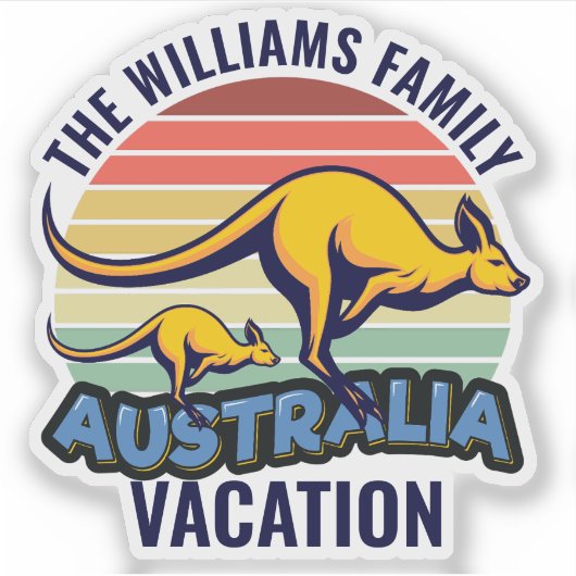 Australien Reise Kangaroo Sunset Souvenir Aufkleber (Vorderseite)
