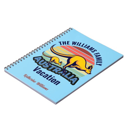 Australien Reise Niedlich Kangaroo Sunset Custom T Notizblock (Linke Seite)