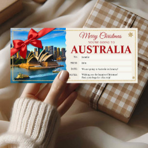 Australien-Reise Weihnachts-Enthüllung Geschenk-Ti Einladung