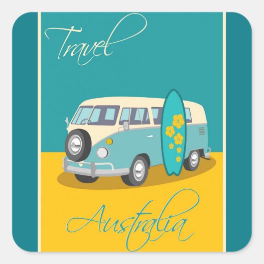 Australien: Reiseaufkleber Quadratischer Aufkleber (Vorderseite)