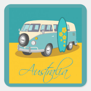 Australien: Reiseaufkleber Quadratischer Aufkleber
