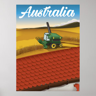 Australien Reisen Cartoon Poster