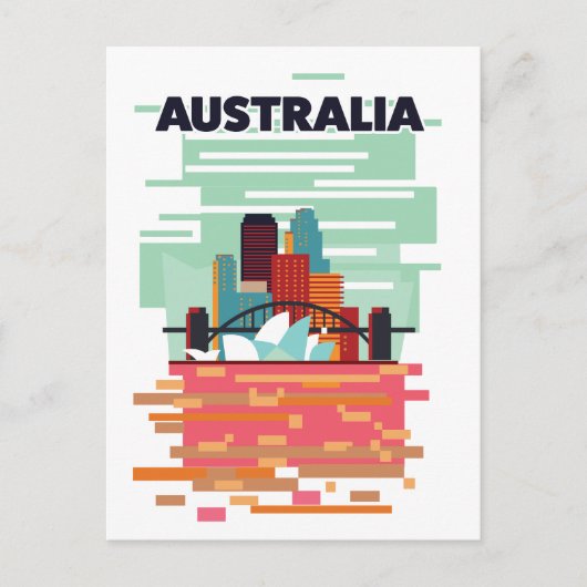 Australien Reiseplakat Ankündigungspostkarte (Vorderseite)