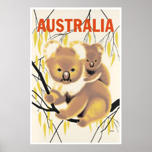 Australien Reiseplakat Australische Kunst Koala Bä Poster