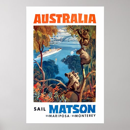 Australien Reiseplakat Australische Kunst Matson Poster (Vorne)