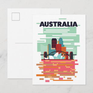 Australien Reiseplakat Einladungspostkarte