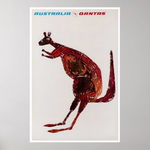 Australien Reiseplakat Känguru-Kunst Australisch Poster