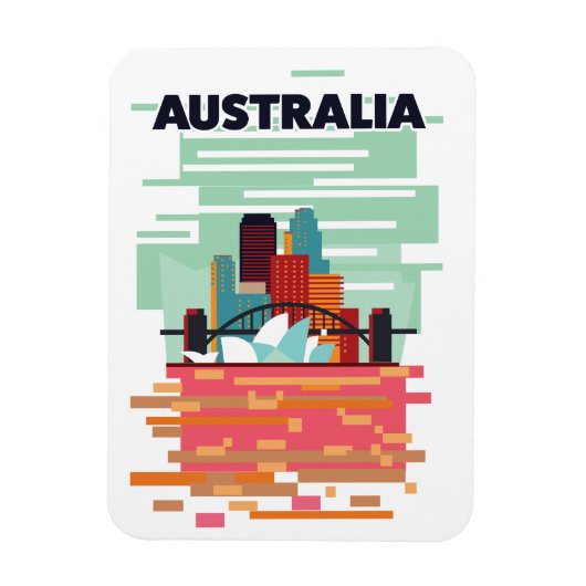 Australien Reiseplakat Magnet (Vertikal)