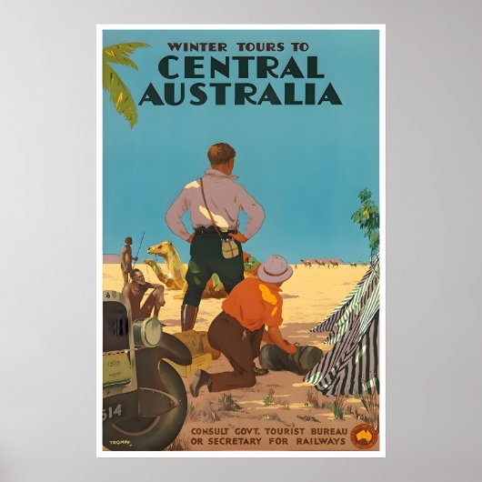 Australien Reiseplakat Percy Trompf Kunstprint Poster (Vorne)