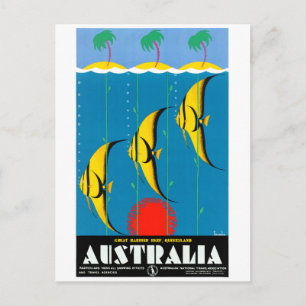 Australien Restauriertes Vintage-Reiseposter Postkarte