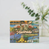 Australien Retro Tourist Postkarte | Vintage Trave (Stehend Vorderseite)