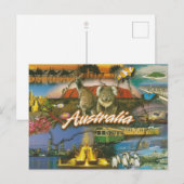 Australien Retro Tourist Postkarte | Vintage Trave (Vorne/Hinten)