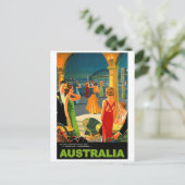 Australien, romantisches Abend Party, Vintage Postkarte (Stehend Vorderseite)