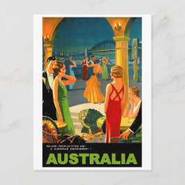 Australien, romantisches Abend Party, Vintage Postkarte
