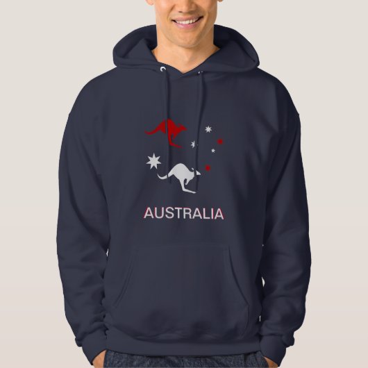 Australien Roo u. QuerKapuzenpulli Hoodie (Vorderseite)