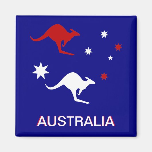 Australien Roo und Cross Kühlschrankmagnet (Vorne)