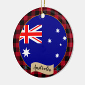 Australien, Roter Büffel, kariert und australische Keramik Ornament (Links)