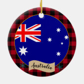 Australien, Roter Büffel, kariert und australische Keramik Ornament (Hinten)
