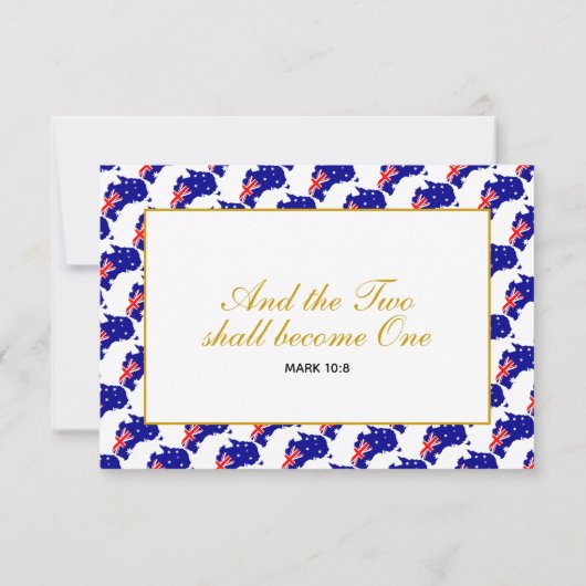 AUSTRALIEN - RSVP-Antwortkarte für Hochzeiten RSVP Karte (Rückseite)