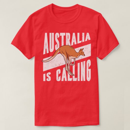 Australien ruft Niedlich Kangaroo an T-Shirt (Design vorne)