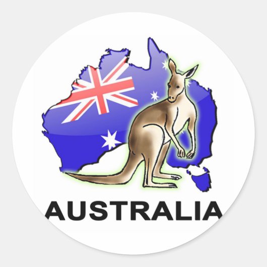 Australien Runder Aufkleber (Vorderseite)