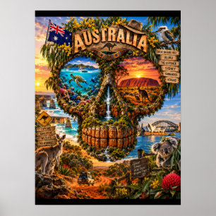 Australien-Schädel-Kunstprint State of Mind Poster